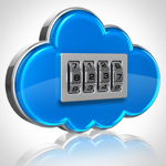 Cloud icon with a lock to represent Cloud computing security