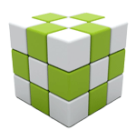 Green and white Rubik's cube