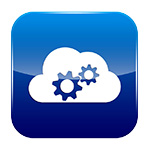 Cloud icon with gears