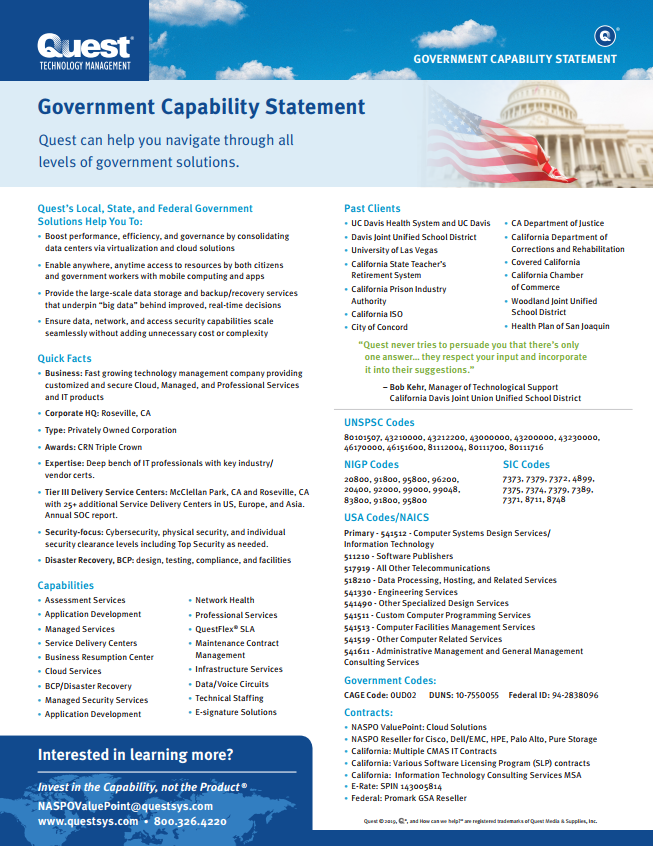 Government Capability Statement