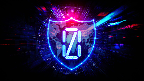 abstract image - security shield on world map