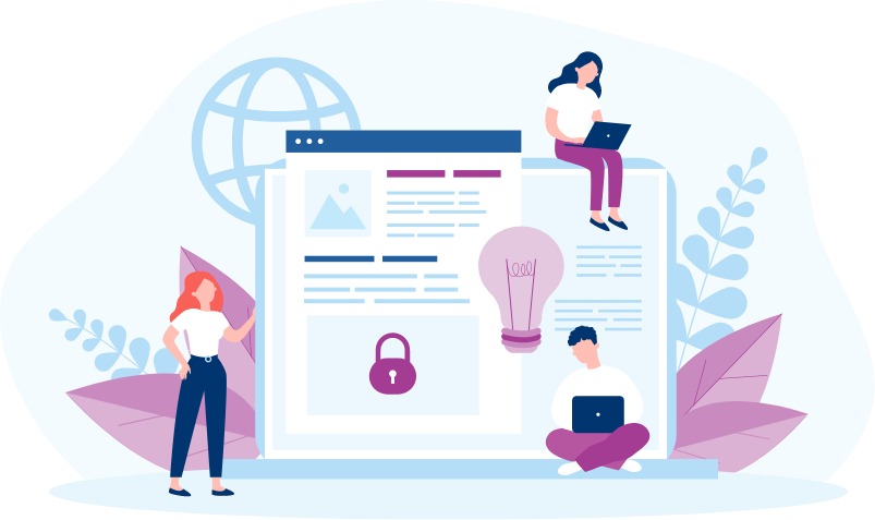 A team working on a project together