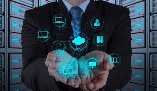 disaster recovery business continuity Businessman displaying technologies