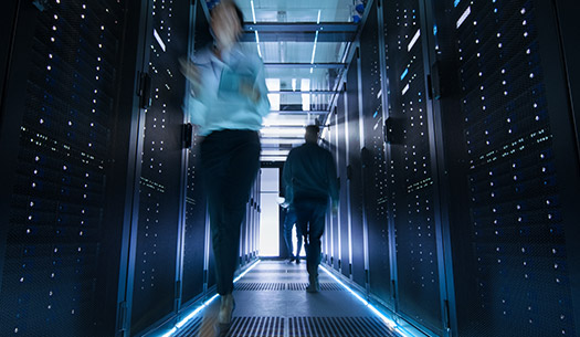 infrastructure Employees in a data center